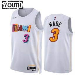 Dres Miami Heat Dwyane Wade 3 Nike 2022-23 City Edition Bijela Swingman - Dječji